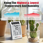 BaldrTherm Room Thermometer Indoor Humidity Meter, Solar-Powered 3.2'' Digital - Image 5