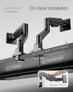 monTEK Deluxe Monitor Arm with USB A/C up to 40 Inch Holds 26.4 lbs Curved - Image 8