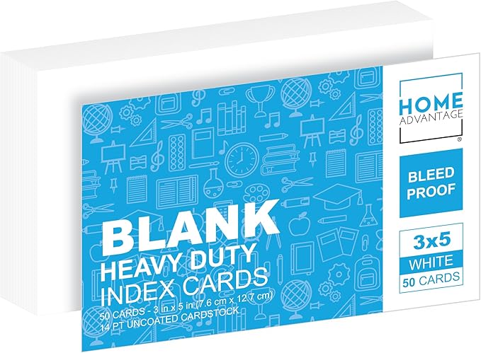 Home Advantage 3x5 Blank Index Cards by HomeAdvantage
