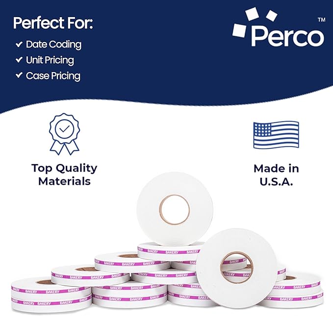 Perco Purple Reverse Print on White Bakery Labels to fit Monarch 1110 Price Gun - Image 4