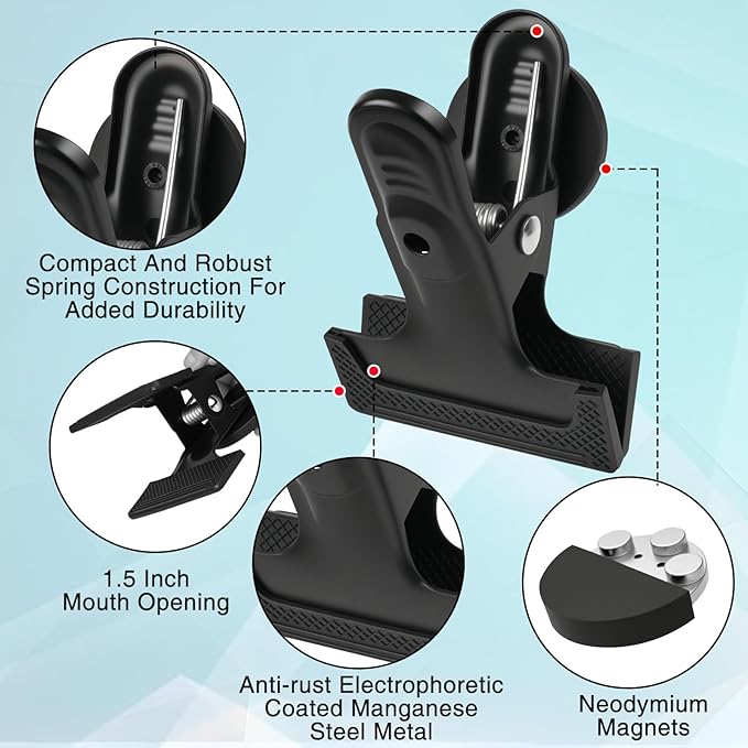 joaoxoko 3 Pack Heavy Duty Magnetic Clips 1.5 Inch Opening - Image 3