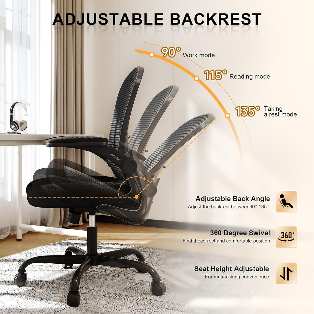 office chair, ergonomic desk chairs 330lbs capacity high, front angle view