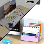OUTIOE Mail Organizer Countertop, Small Desk File Organizer, Metal File Holder - Image 2