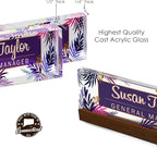 Artblox Personalized Office Desk Name Plate and Business Card Holder | Clear - Image 7