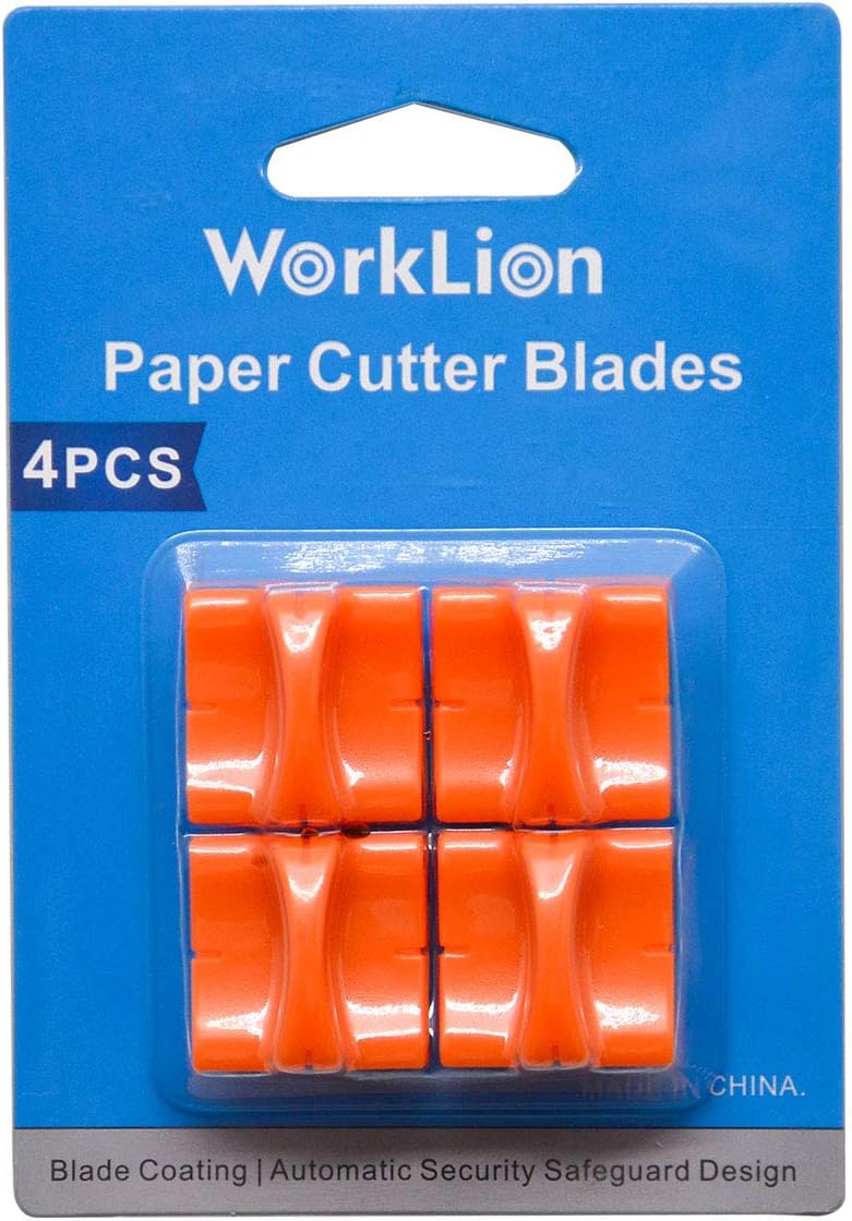 Paper Trimmer Replacement Blades with Automatic Security Safeguard Design - A4 Paper Cutter Blade Refill (4 Pack)
