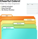 Dunwell Plastic Colored File Folders, 1/3 Tab File Folders - Image 2