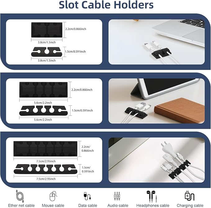 319pcs Cable Management Organizer Kit, Desk Cord Organizer, 98 Adhesive Cable - Image 2