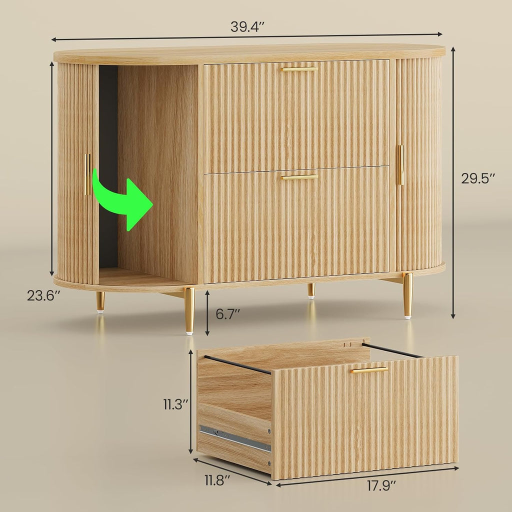 sedeta fluted 2 drawer file cabinet with 2 shown in use