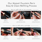 Wordsworth & Black Majesti Fountain Pen-, Luxury Case, 24K Gold Finish; 18K - Image 9