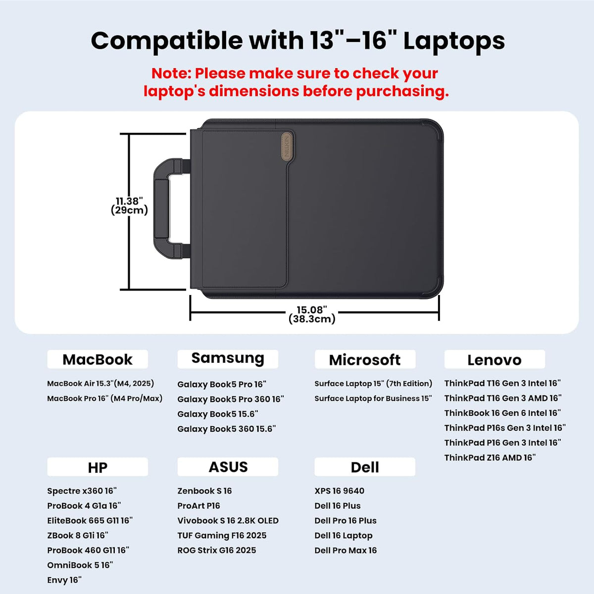 Nillkin Versatile Pro Upgraded 13-16in Laptop Sleeve with Stand & Mouse Pad