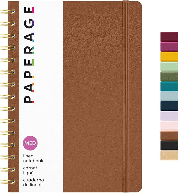 PAPERAGE Lined Spiral Journal Notebook, 160 Pages, Hardcover Journal by PAPERAGE