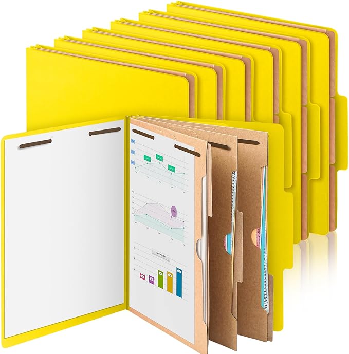 12 Pcs Classification Folders Letter Size 3 Pocket Dividers Employee File Folder by Skyygemm