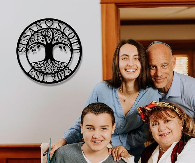 Personalized Tree of Life Metal Wall Art | Custom Monogram Family Last Name - Image 3