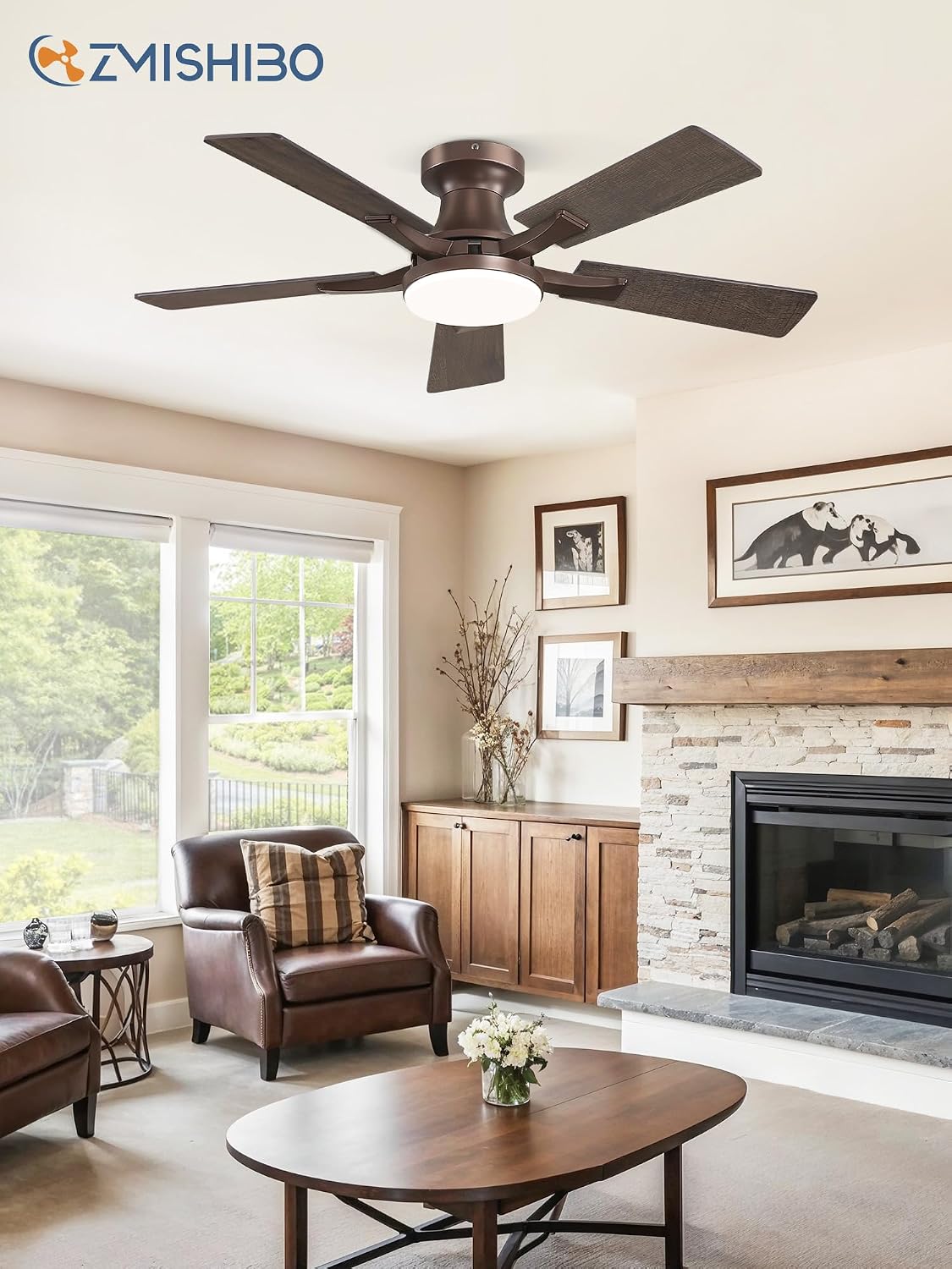 zmishibo 42 inch ceiling fans with lights, remote&app, view 9