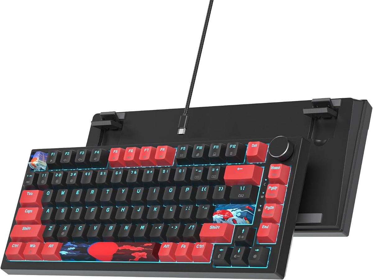 75% Mechanical Gaming Keyboard - Wired Gasket Mount TKL Hot Swappable RGB Bac...