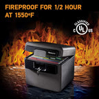 sentrysafe black fireproof and waterproof safe, file folder shown in use