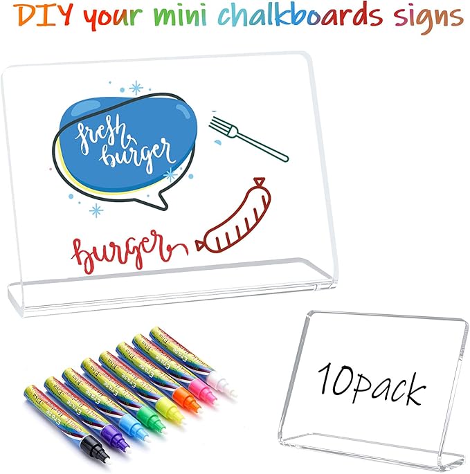 20 Pack Acrylic Mini Chalkboard Signs - Image 3