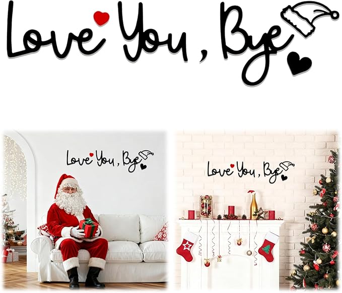 Christmas Love You Bye Wood Sign, Above Door Topper Decoration by BADAO