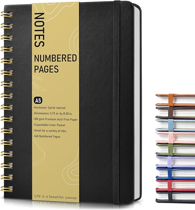 Lined Spiral Journal Notebook, A5 Hardcover Spiral Journals by Unknown