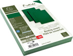Forevcer A4 Recycled Rigid Presentation Covers, Leather Grain Effect, Dark Green, Pack of 100