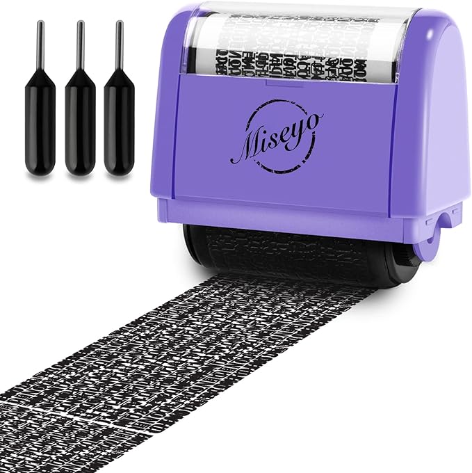 Miseyo Wide Identity Theft Protection Roller Stamp Set by Miseyo