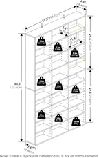 Furinno Jaya DVD Shelf, Wide 24-Shelf CD Rack, Media Shelf - Image 3