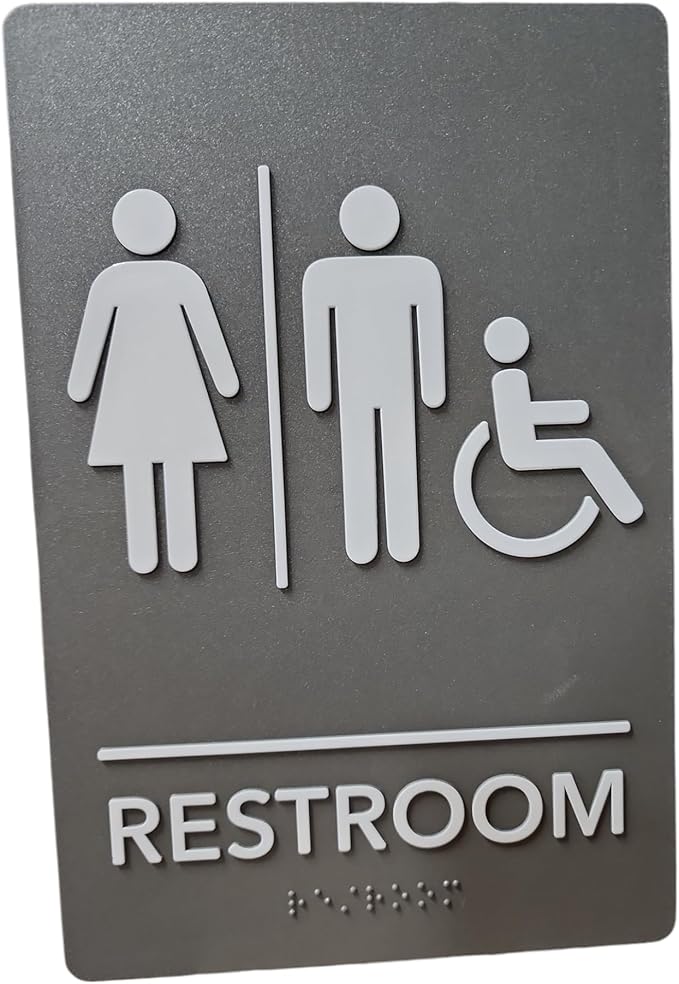 USA Made - Men's and Women's Restroom Signs ADA-Compliant Bathroom Door Signs by RockRidge