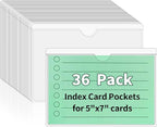 NIUBIER Storage Bin Labels, 36 Pack 5x7 Index Card Holder, Removable Tote by NIUBIER