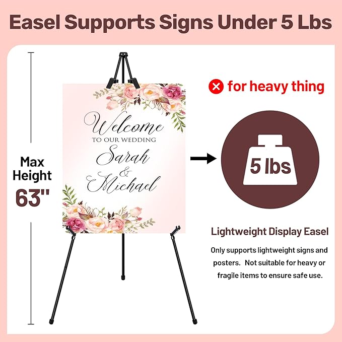 VAIIGO 2Pack Black Easel Stand for Sign & Poster - Image 5