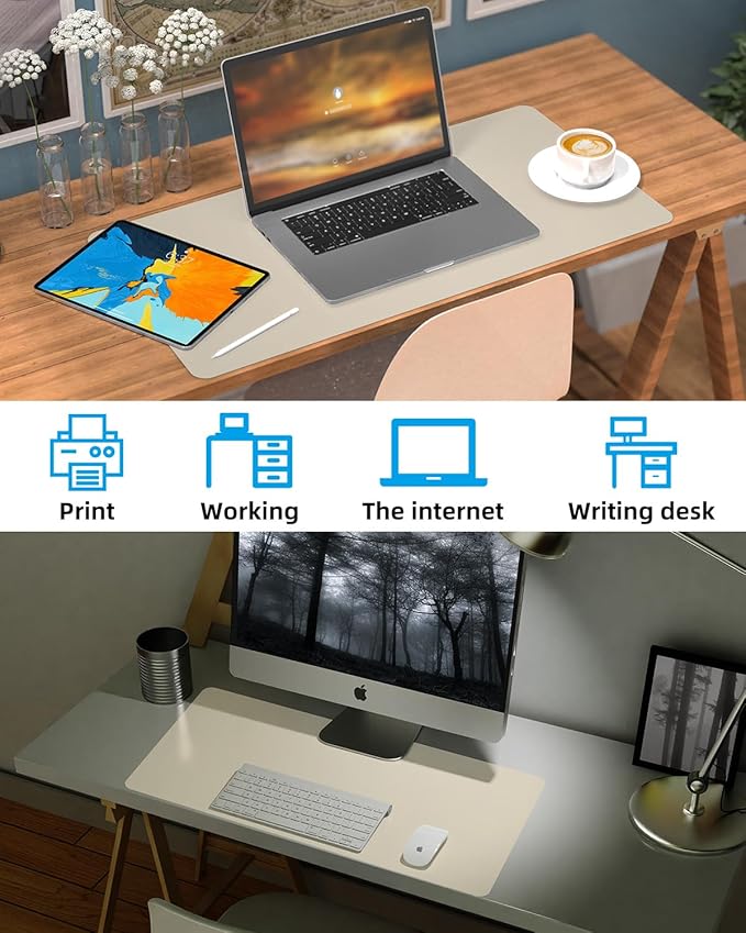 Small Desk Mat, Leather Desk Pad Protector, Desk Mouse pad, Office Desk mat - Image 5