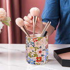 Jwest Pen Holder, Makeup Brush Holder Ceramic Shiny Gold Vintage Floral Flowers - Image 6