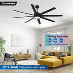 modern ceiling fans with lights, 72 inch ceiling, close-up detail