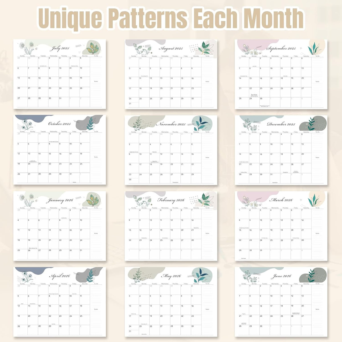Desk Calendar 2026-2027 with Desktop Mat,22x17'' Large Desktop Pad Ca...