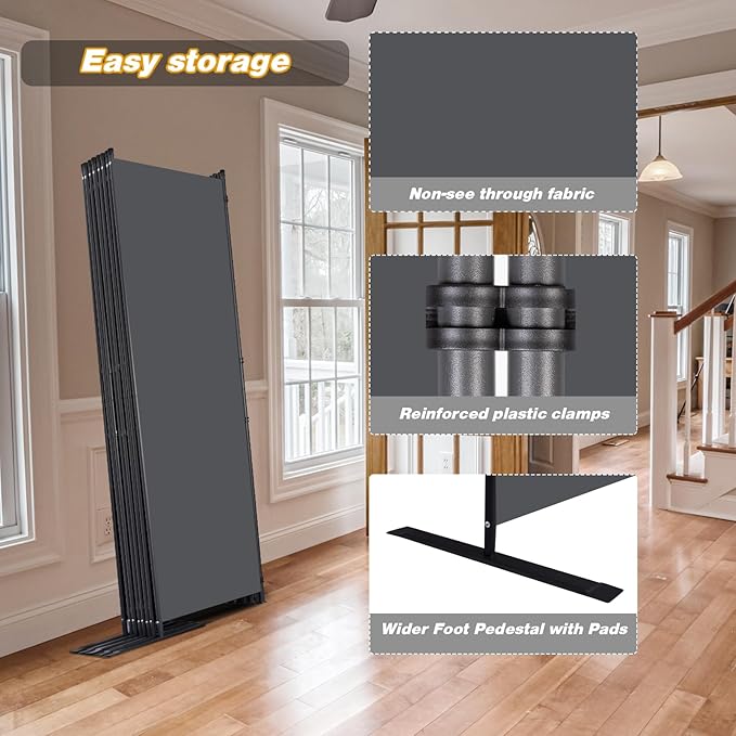 CHOSENM Room Divider, 8 Panel Folding Privacy Screens - Image 4