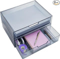 STORi STAX Plastic Stackable Organizer Drawers Classic Grey | 12.5" Wide | Set by STORi