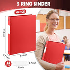 Henoyso 48 Pcs 3 Ring Binder 0.5 Inch Round Fits Letter Size 8.5'' x 11'' Paper - Image 2