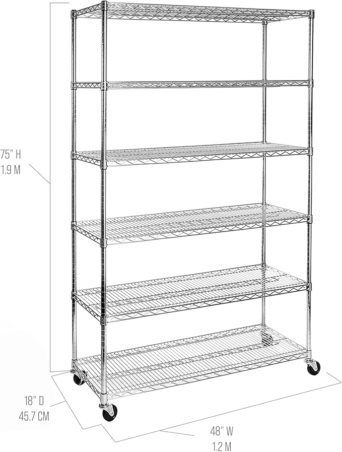 Seville Classics UltraDurable Heavy Duty NSF Solid Steel Wire Rack Storage Unit - Image 3