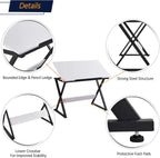 Yaheetech Height Adjustable Drafting Table, Tilting Art Desk, White | Sturdy powder-coated steel X-frame holds an MDF top tilting 0-30° and adjusting 30-41in tall for drawing, crafts and puzzles.