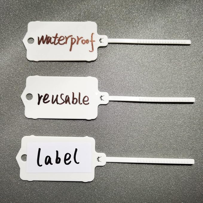 100pcs Reusable Blank Plastic Tags Ties Key Tags 1.45"*2.48" Serrated Tension - Image 6