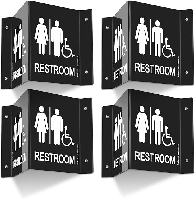 Faittoo Restroom Sign, Bathroom Signs, 6 x 8 Inches Acrylic Sign, by Faittoo