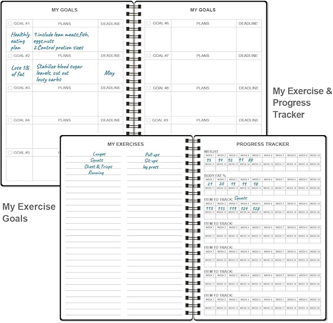 Fitness Journal for Women & Men, A5 Workout Journal/Planner Daily Exercise Log - Image 4