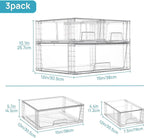 Vtopmart 3 Pack Stackable Storage Drawers, Easily Assemble Acrylic Bathroom - Image 3