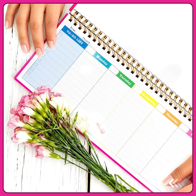 MOSA BEAR Undated Weekly Planner, 60-Week Horizontal Layout Desk Planner Daily - Image 6