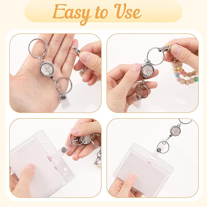 Teacher Lanyard with ID Holder Flower Cute Wooden Beaded Lanyards - Image 4
