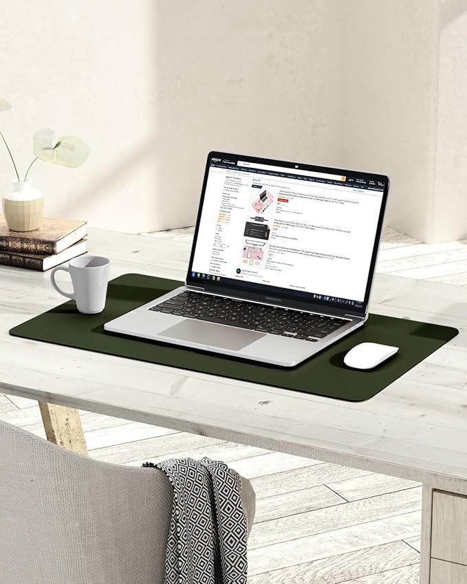 YSAGi Non-Slip Leather Desk Pad, Waterproof Laptop Computer Desk Keyboard Mat - Image 6