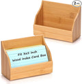 SHIQIKEJIPTY 2 Pack Index Card Holder 3X5 Inch Wood Index Card Box by SHIQIKEJIPTY
