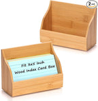 SHIQIKEJIPTY 2 Pack Index Card Holder 3X5 Inch Wood Index Card Box by SHIQIKEJIPTY