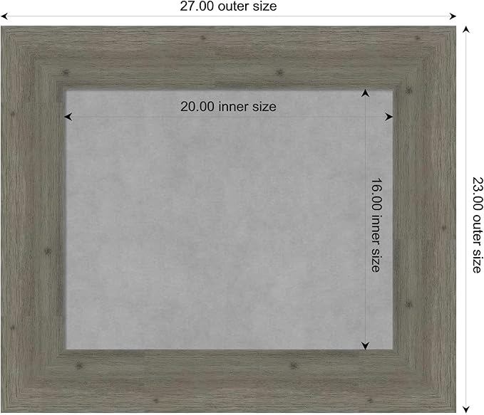 Amanti Art Grey Framed Magnetic Board 23x27 Small Vision Board - Image 4