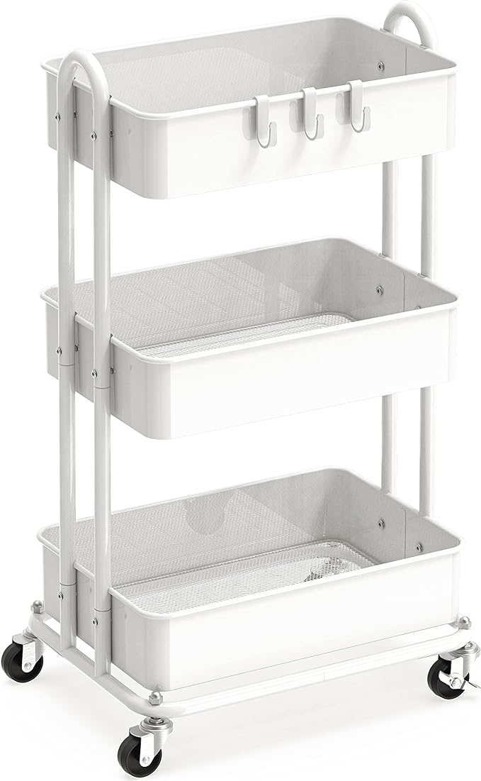 Simple Houseware 3-Tier Heavy Duty Metal Utility Rolling Cart by SimpleHouseware