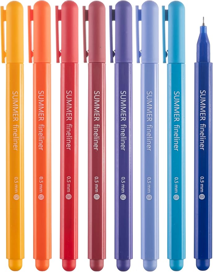 DIVERSEBEE Fine Tip Pens, 8 Bible Pens No Bleed Through, 0.5mm Fine Point by DiverseBee